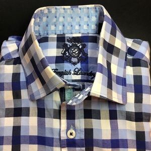 English Laundry Blue Check Dress Shirt (Neck 15)